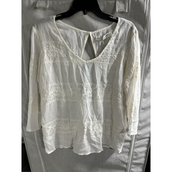 NWT Artisan de Luxe Vintage‎ White Embroided Boho Blouse Cotton Lace S - Picture 2 of 7